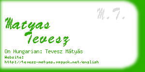 matyas tevesz business card