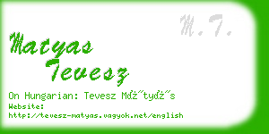 matyas tevesz business card